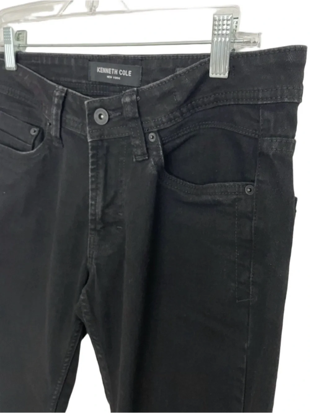 Kenneth Cole Men's Slim Fit Stretch Denim Black Jeans 30W x 32L